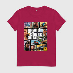Футболка хлопковая женская GTA5, цвет: маджента