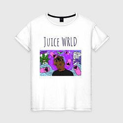 Футболка хлопковая женская Juice WRLD, цвет: белый