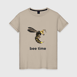 Футболка хлопковая женская Bee time, цвет: миндальный