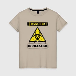 Футболка хлопковая женская Biohazard, цвет: миндальный