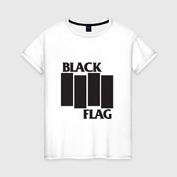 Футболка хлопковая женская Black Flag, цвет: белый