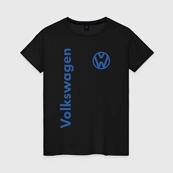 Футболка хлопковая женская Volkswagen, цвет: черный