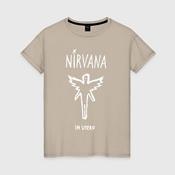 Футболка хлопковая женская Nirvana In utero, цвет: миндальный