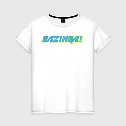 Футболка хлопковая женская BAZINGA!, цвет: белый