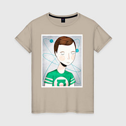 Футболка хлопковая женская Sheldon Cooper, цвет: миндальный