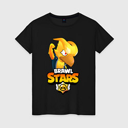 Футболка хлопковая женская BRAWL STARS CROW PHOENIX, цвет: черный