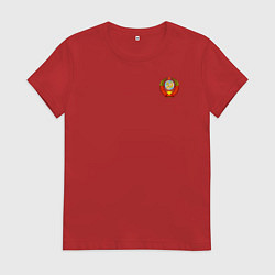 Футболка хлопковая женская СССР, цвет: красный