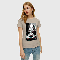 Футболка хлопковая женская Ленин Oko, цвет: миндальный — фото 2
