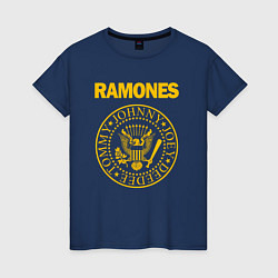 Футболка хлопковая женская RAMONES, цвет: тёмно-синий