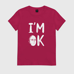 Футболка хлопковая женская IM OK, цвет: маджента
