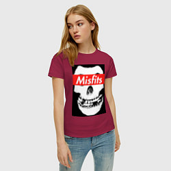 Футболка хлопковая женская Misfits, цвет: маджента — фото 2