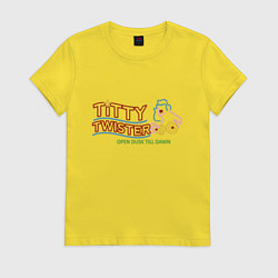 Футболка хлопковая женская Titty Twister, цвет: желтый