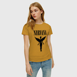 Футболка хлопковая женская NIRVANA, цвет: горчичный — фото 2