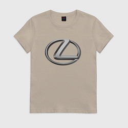 Футболка хлопковая женская LEXUS, цвет: миндальный