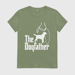 Футболка хлопковая женская The Dogfather - пародия, цвет: авокадо
