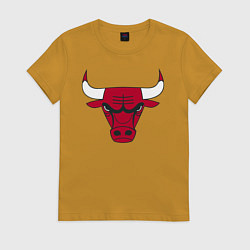 Футболка хлопковая женская Chicago Bulls, цвет: горчичный