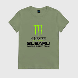 Футболка хлопковая женская MONSTER ENERGY Z, цвет: авокадо