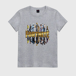 Футболка хлопковая женская Fortnite Chapter 2, цвет: меланж