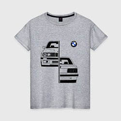 Футболка хлопковая женская BMW БМВ Z, цвет: меланж