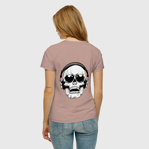 Женская футболка Skull Music lover / Пыльно-розовый – фото 4