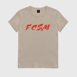Футболка хлопковая женская FCSM, цвет: миндальный