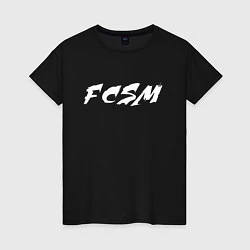 Футболка хлопковая женская FCSM, цвет: черный