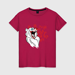 Футболка хлопковая женская Безумный медведь, цвет: маджента