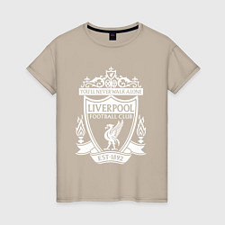 Футболка хлопковая женская LIVERPOOL ФК, цвет: миндальный