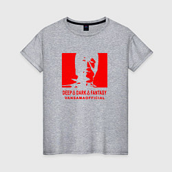 Футболка хлопковая женская VANSAMA OFFICIAL Red, цвет: меланж