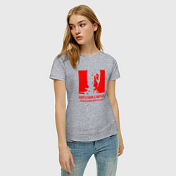 Футболка хлопковая женская VANSAMA OFFICIAL Red, цвет: меланж — фото 2