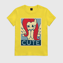 Футболка хлопковая женская Fluttershy cute, цвет: желтый