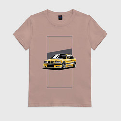 Футболка хлопковая женская BMW E36, цвет: пыльно-розовый