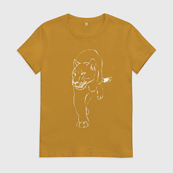 Футболка хлопковая женская Пантера, цвет: горчичный