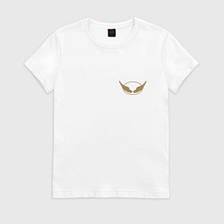 Футболка хлопковая женская Крылоборство ангел, цвет: белый