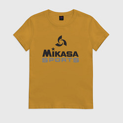 Футболка хлопковая женская MIKASA SPORTS, цвет: горчичный