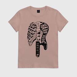Футболка хлопковая женская Hard rock, цвет: пыльно-розовый