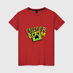 Футболка хлопковая женская Creeper Boom, цвет: красный