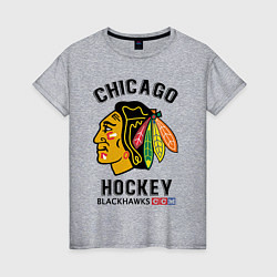 Футболка хлопковая женская CHICAGO BLACKHAWKS NHL, цвет: меланж