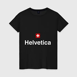Футболка хлопковая женская Helvetica Type, цвет: черный