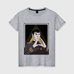 Футболка хлопковая женская Spock Z, цвет: меланж