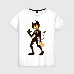 Футболка хлопковая женская Bendy And The Ink Machine, цвет: белый