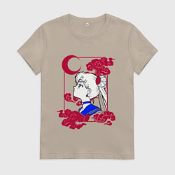 Футболка хлопковая женская Сейлор Мун, цвет: миндальный