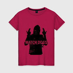 Футболка хлопковая женская Watch dogs 2 Z, цвет: маджента