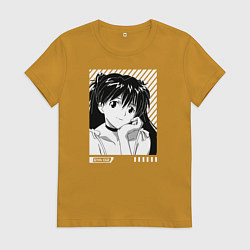 Футболка хлопковая женская Аска ева 02, цвет: горчичный