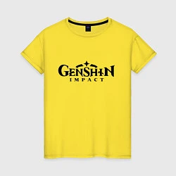 Футболка хлопковая женская Genshin Impact Logo Z, цвет: желтый