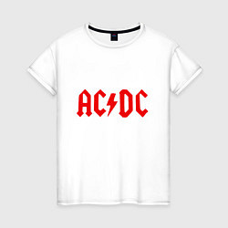 Футболка хлопковая женская ACDC, цвет: белый