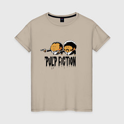Футболка хлопковая женская Pulp fiction, цвет: миндальный