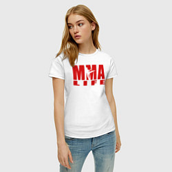 Футболка хлопковая женская MMA, цвет: белый — фото 2
