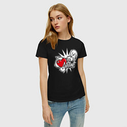 Футболка хлопковая женская I love anime Ahegao, цвет: черный — фото 2