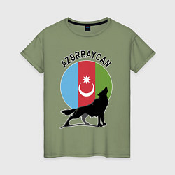 Футболка хлопковая женская Азербайджан, цвет: авокадо